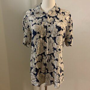 Topman Short Sleeve Floral Button-Down (L)